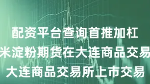 配资平台查询首推加杠网国内玉米淀粉期货在大连商品交易所上市交易
